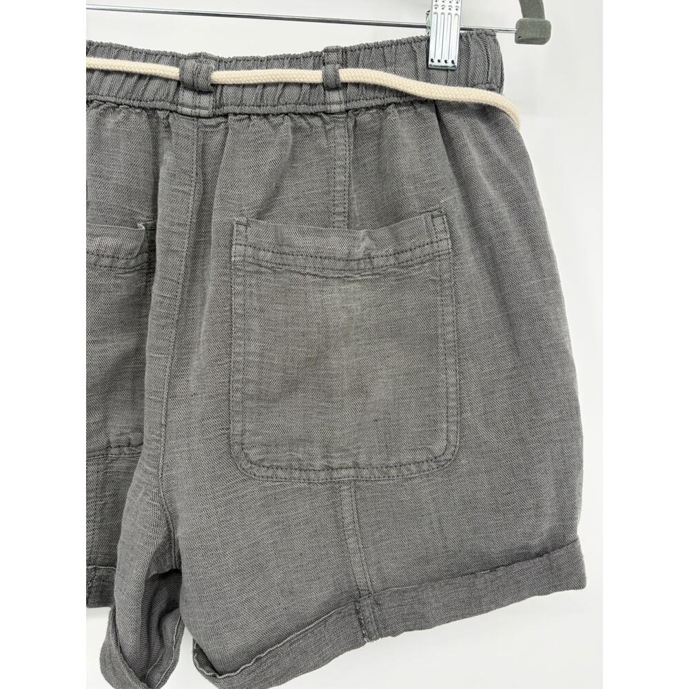 NWT C&C California Linen Blend Shorts Gray Rope Tie High Waisted Casual Size S - Picture 7 of 14